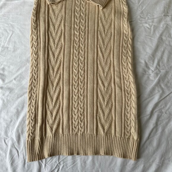 MONROW Women's Sweater Polo Dress - Off White - Size Large - Picture 8 of 9